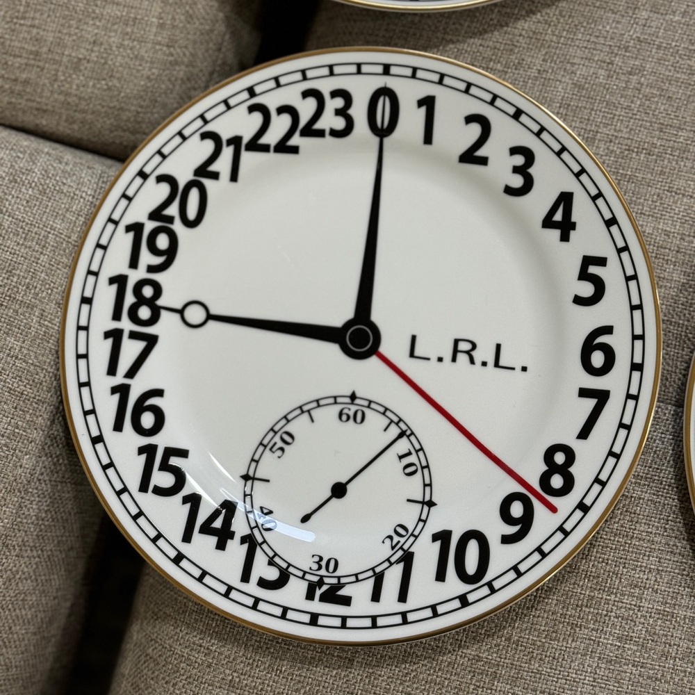 Ralph Lauren Wedgwood Pocketwatch I Clock Collection Bone China Plate